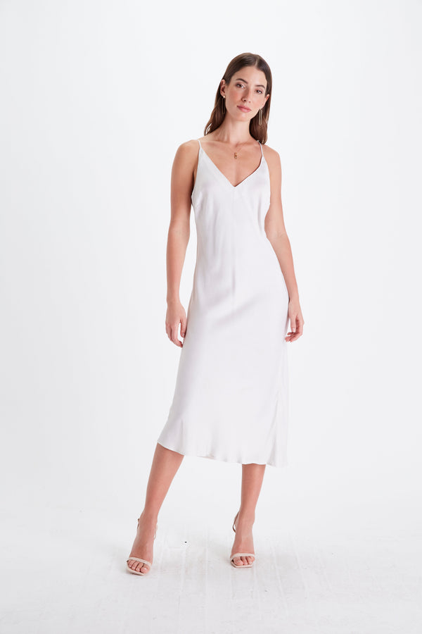 Bias Slip Dress Snow White / S Bias Slip Dress Snow White / S