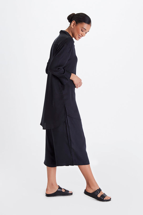 black boyfriend shirt dress Ivy Cotton Boyfriend Shirt Dress