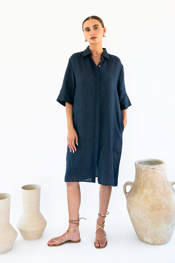 linen shirt dresses Chloe Dress | Dress Curvy Formal Dresses For Style:Queen Kimmie inspired rust red linen __with:acc1315_gold