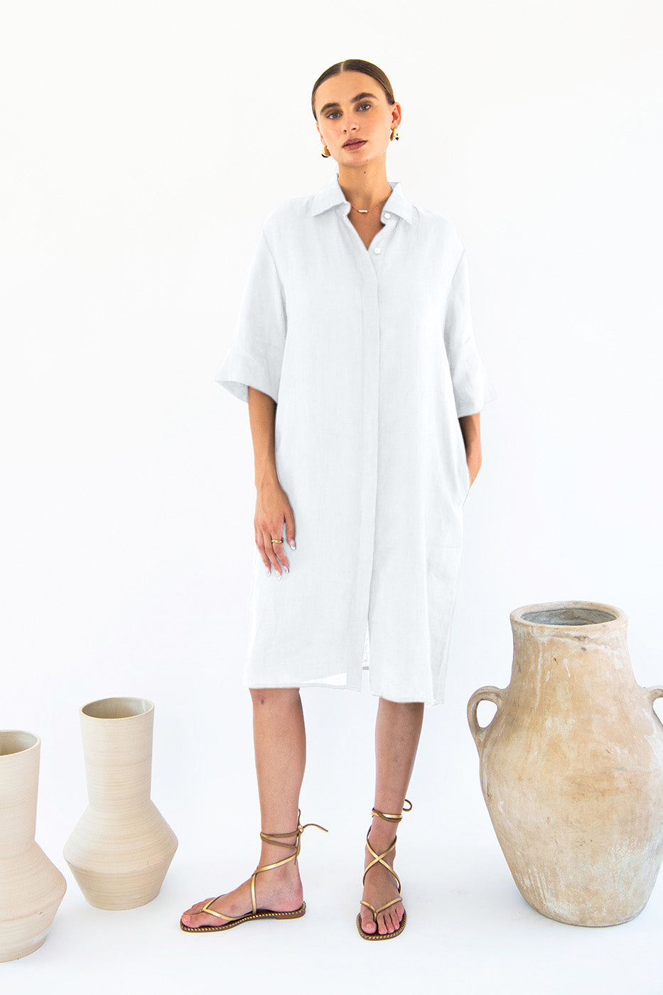 Chloe Shirt Dress - Linen-Neu Nomads