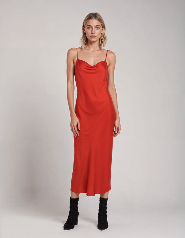 windsor casual dresses Cowl Neck Slip On Dress, Black – JULIA LUSSI main image 0
