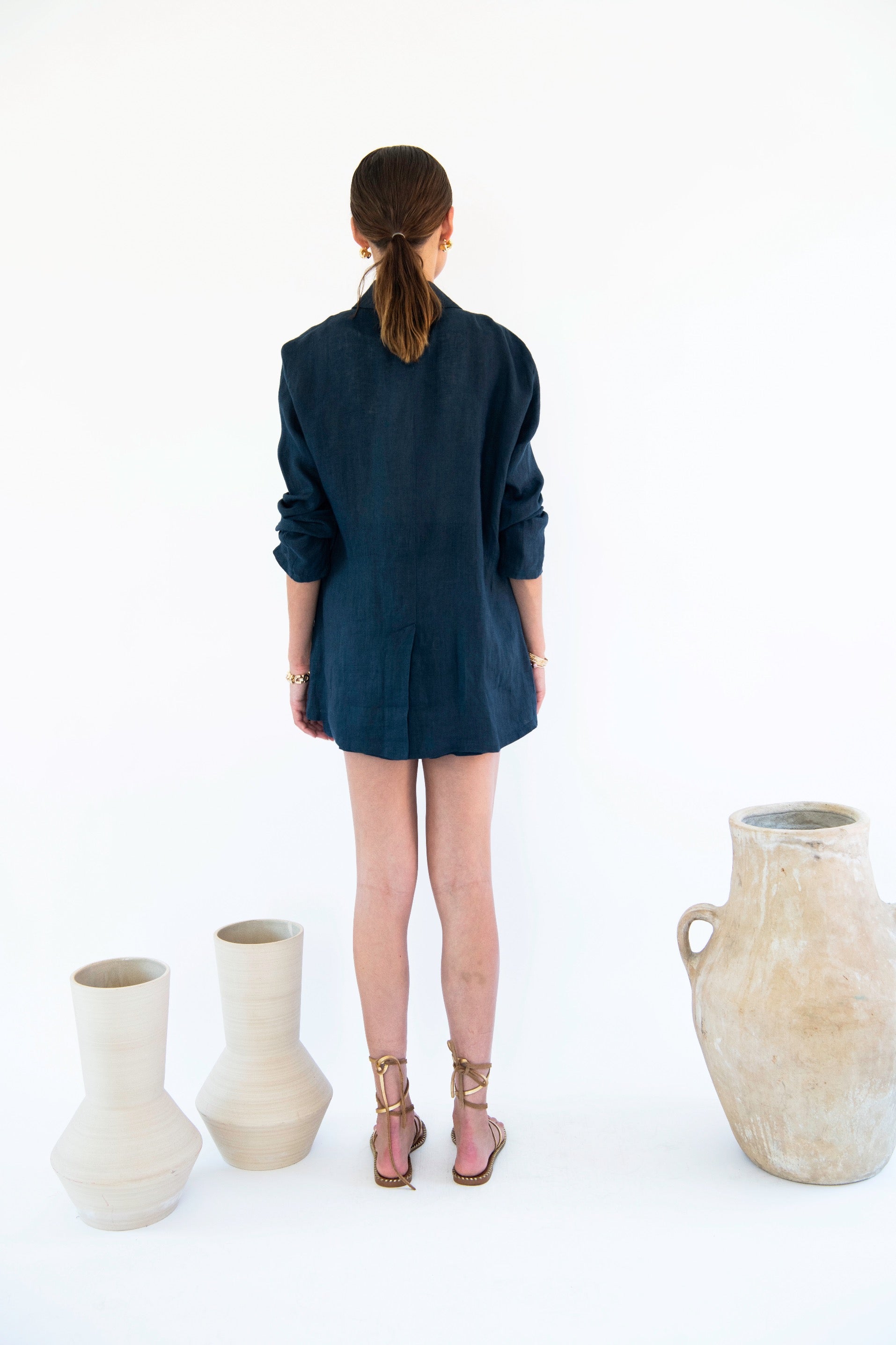 Jane Double Breasted Jacket - Linen-Neu Nomads