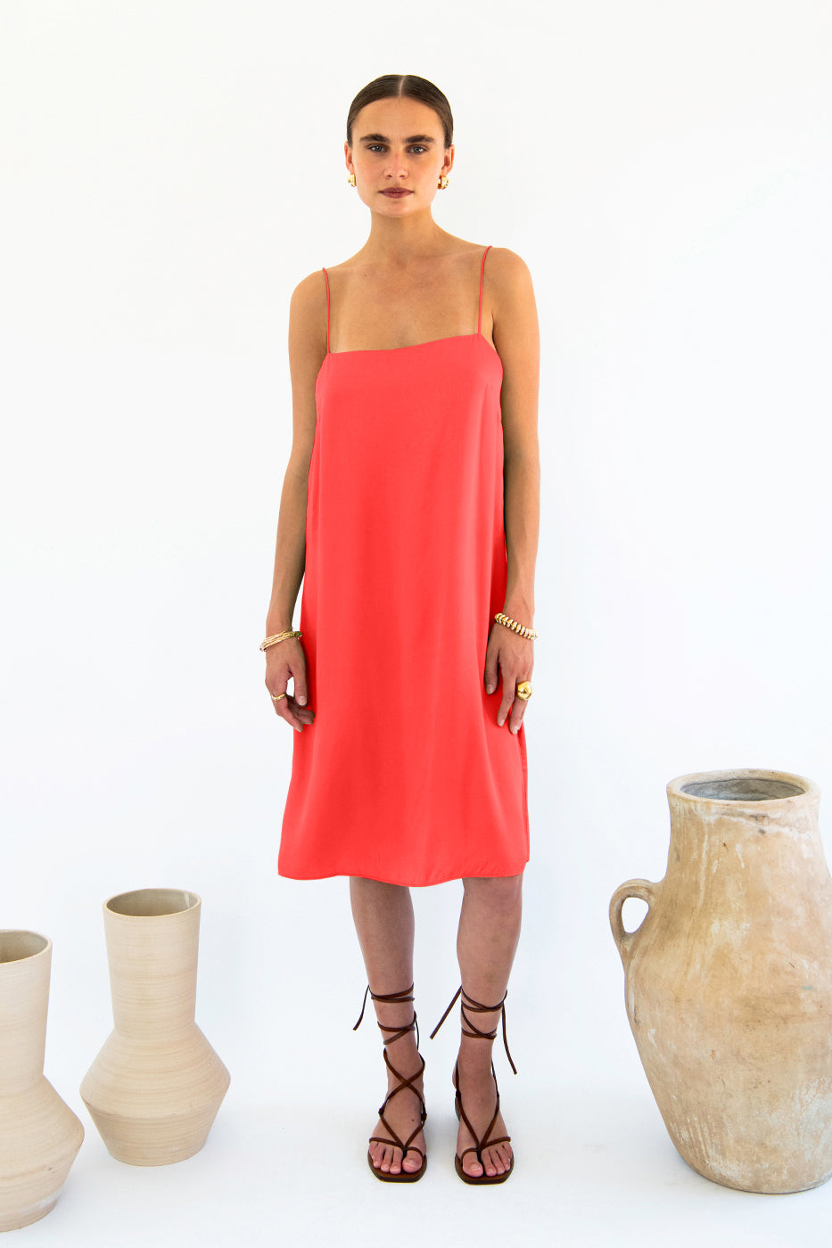 Julianne Boxy Slip Dress - Satin Tencel-Neu Nomads