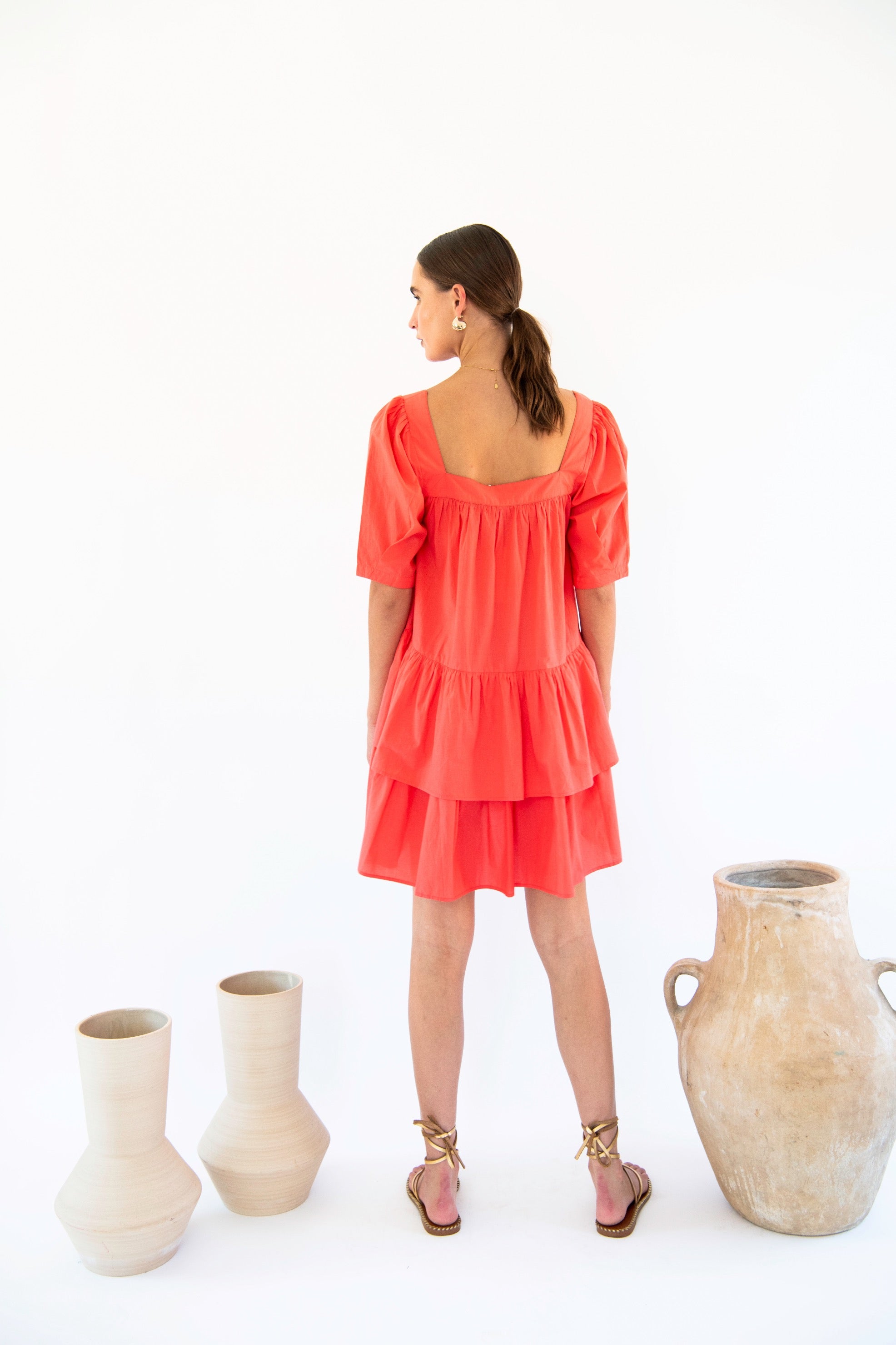 Mini Square Neck Dress - Cotton Poplin-Neu Nomads