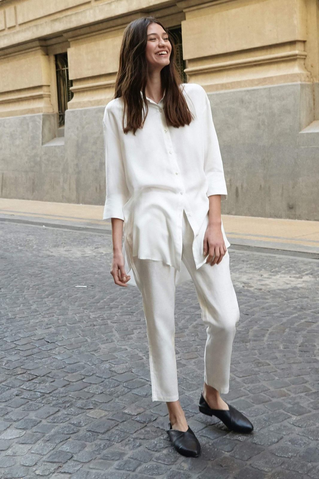 Boyfriend Shirt - Satin Tencel-Neu Nomads