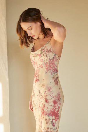 Cowl Neck Dress Marble Print-Neu Nomads
