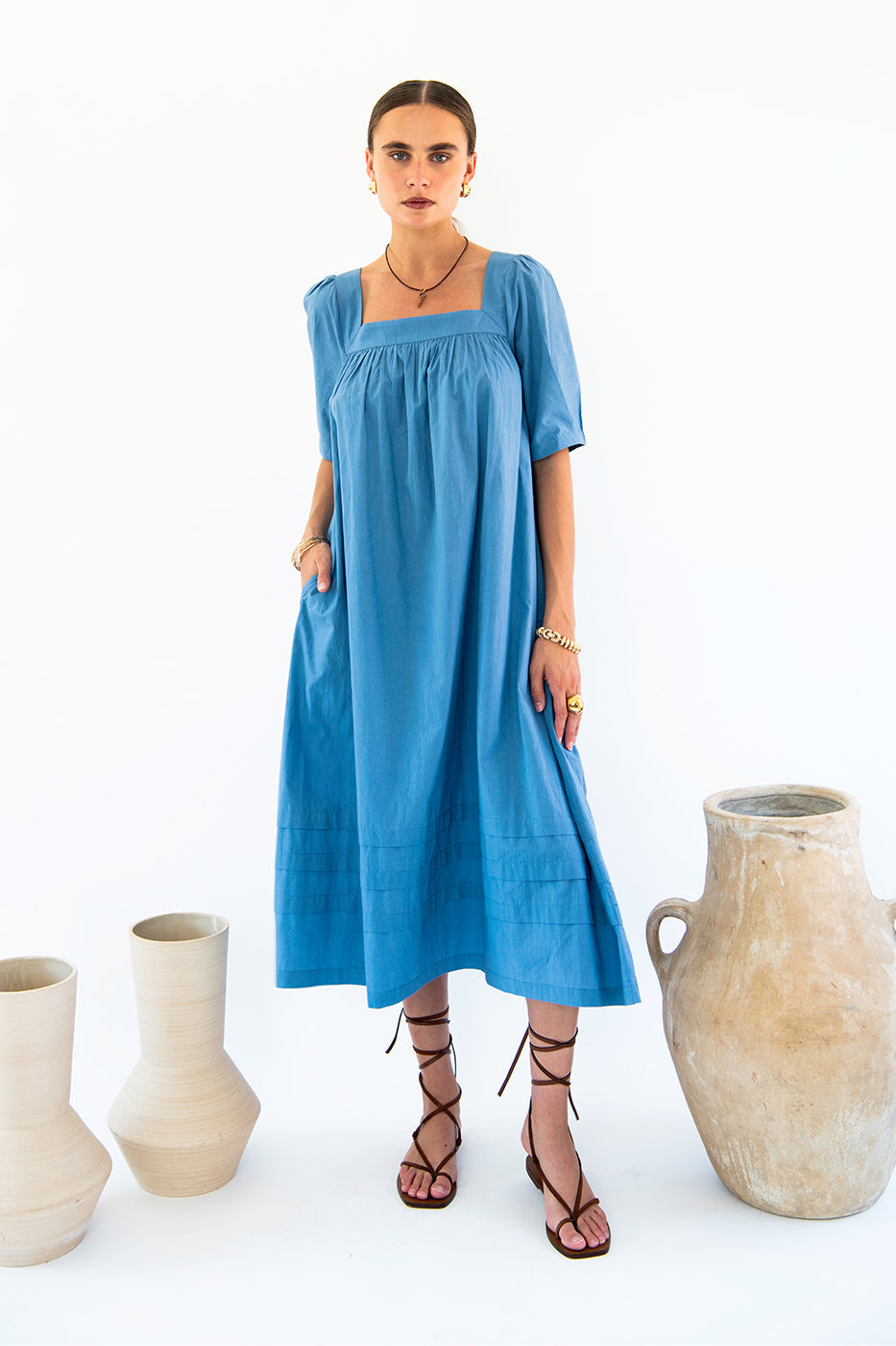 Elisa Square Neck Dress-Neu Nomads