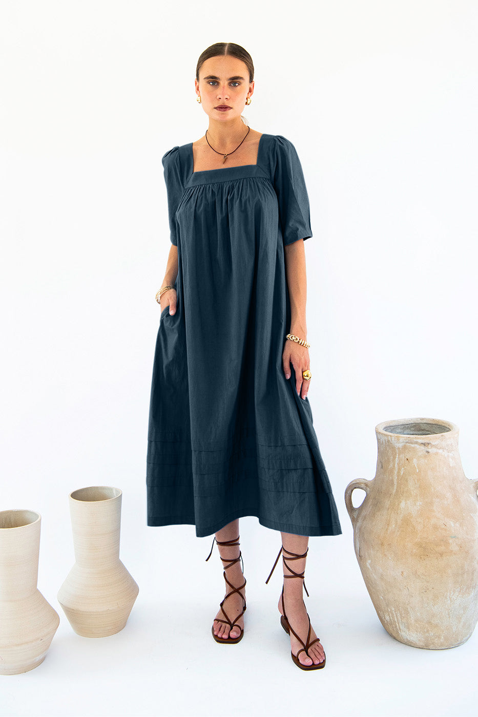 Elisa Square Neck Dress-Neu Nomads