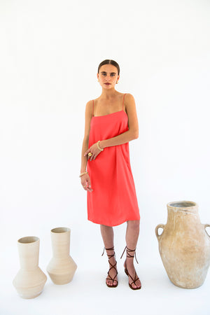 Julianne Boxy Slip Dress - Satin Tencel
