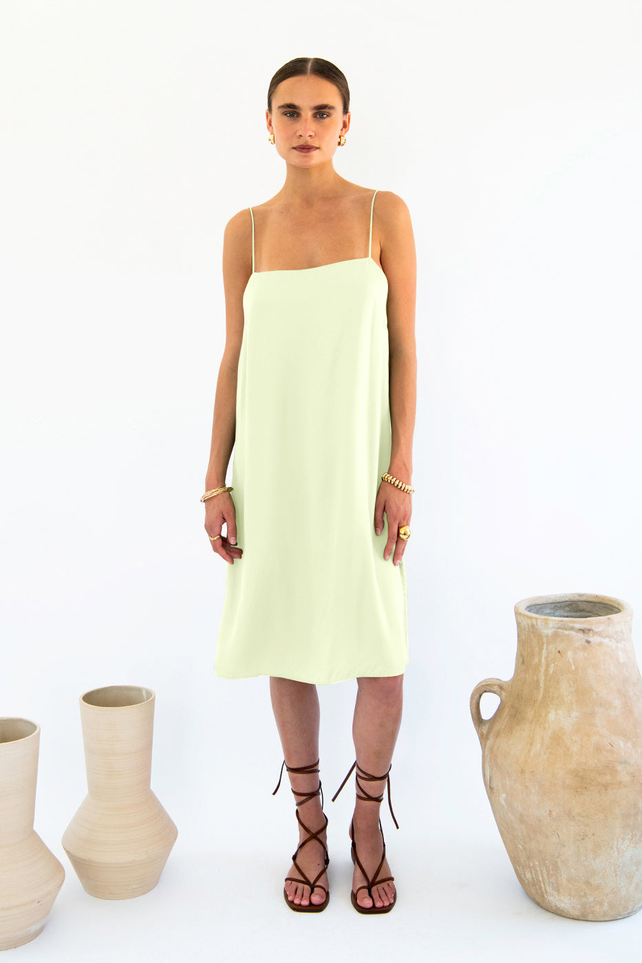 Julianne Boxy Slip Dress - Satin Tencel-Neu Nomads