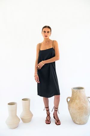 Julianne Boxy Slip Dress - Satin Tencel