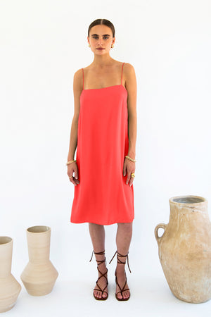 Julianne Boxy Slip Dress - Satin Tencel