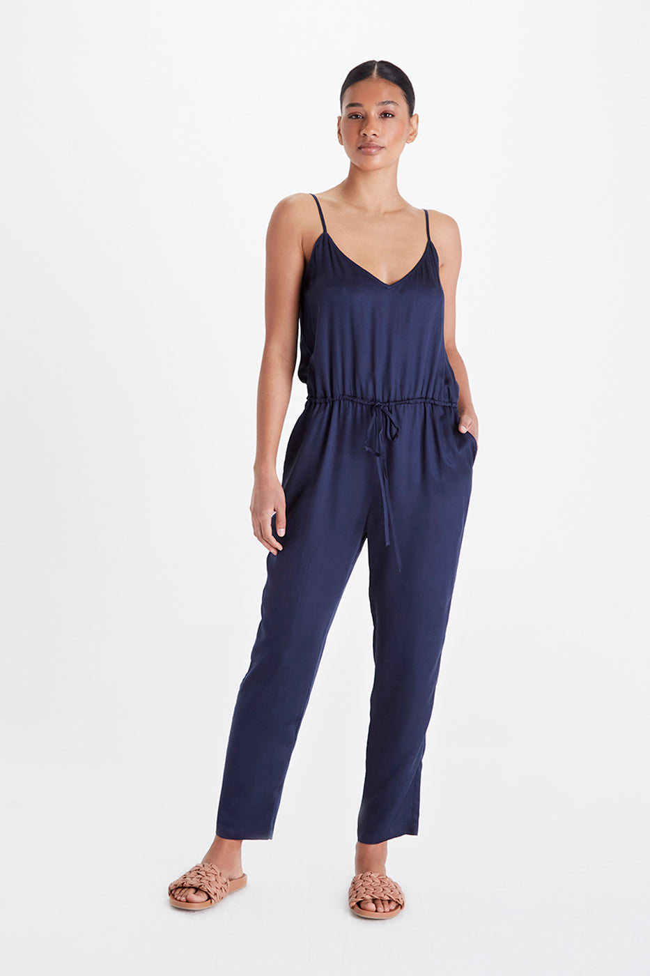 LOOSE LACE JUMPSUIT(1 IVORY): NOUNLESS: WOMENS｜ STUDIOUS