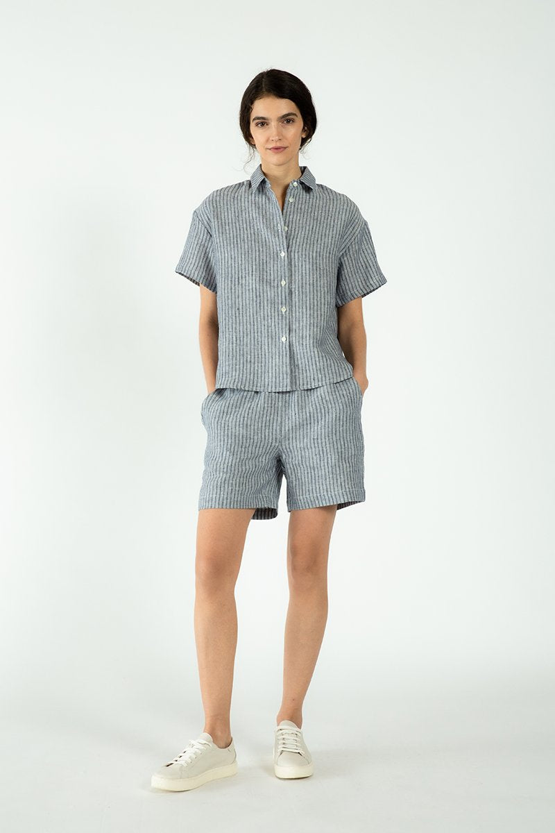 Eileen Shirt - Stripe Linen-Neu Nomads
