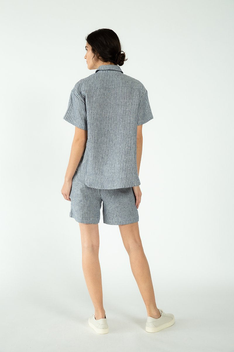 Eileen Shirt - Stripe Linen-Neu Nomads