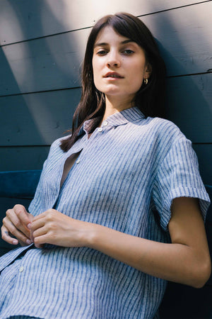 Eileen Shirt - Stripe Linen-Neu Nomads