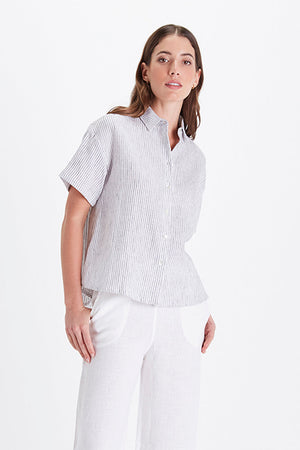 Eileen Shirt - Stripe Linen-Neu Nomads